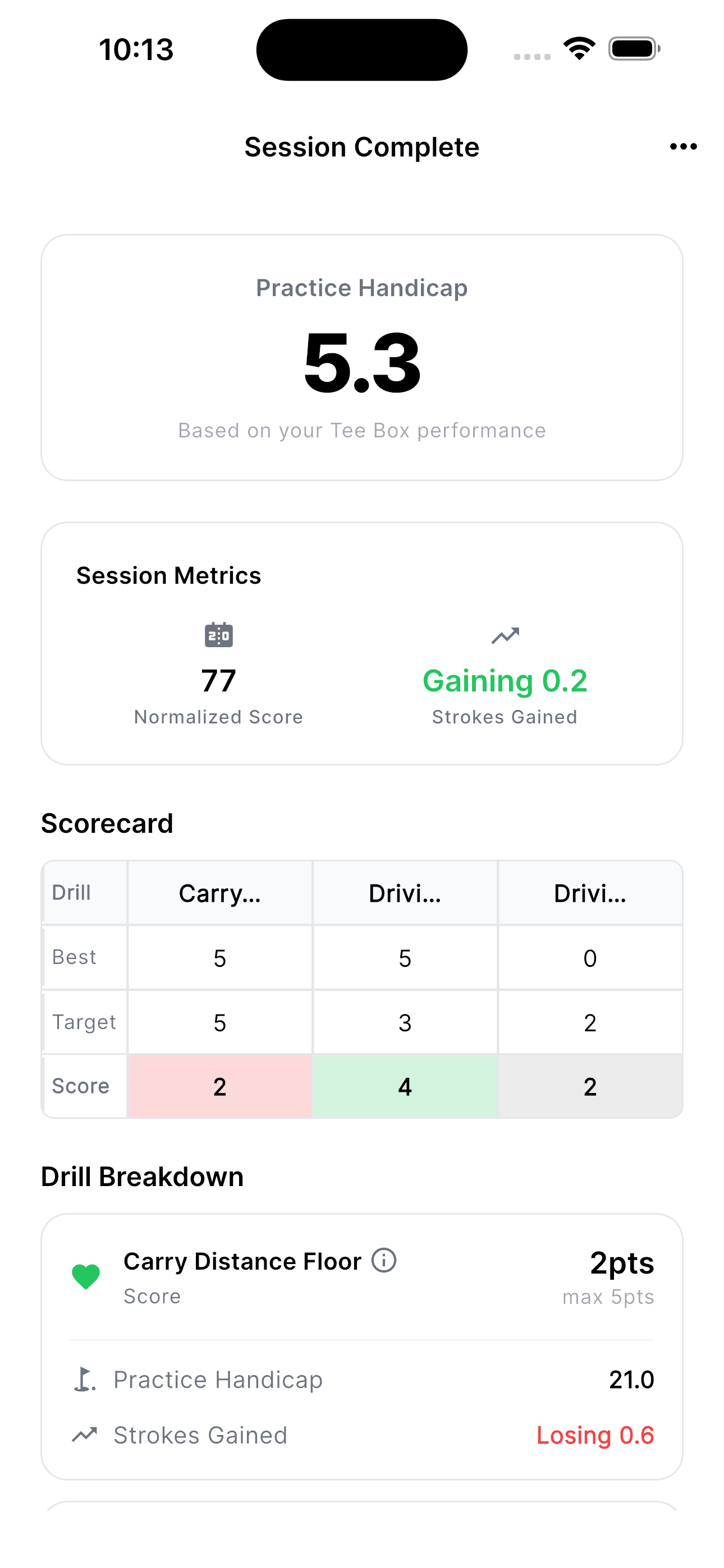 Zent performance range screen